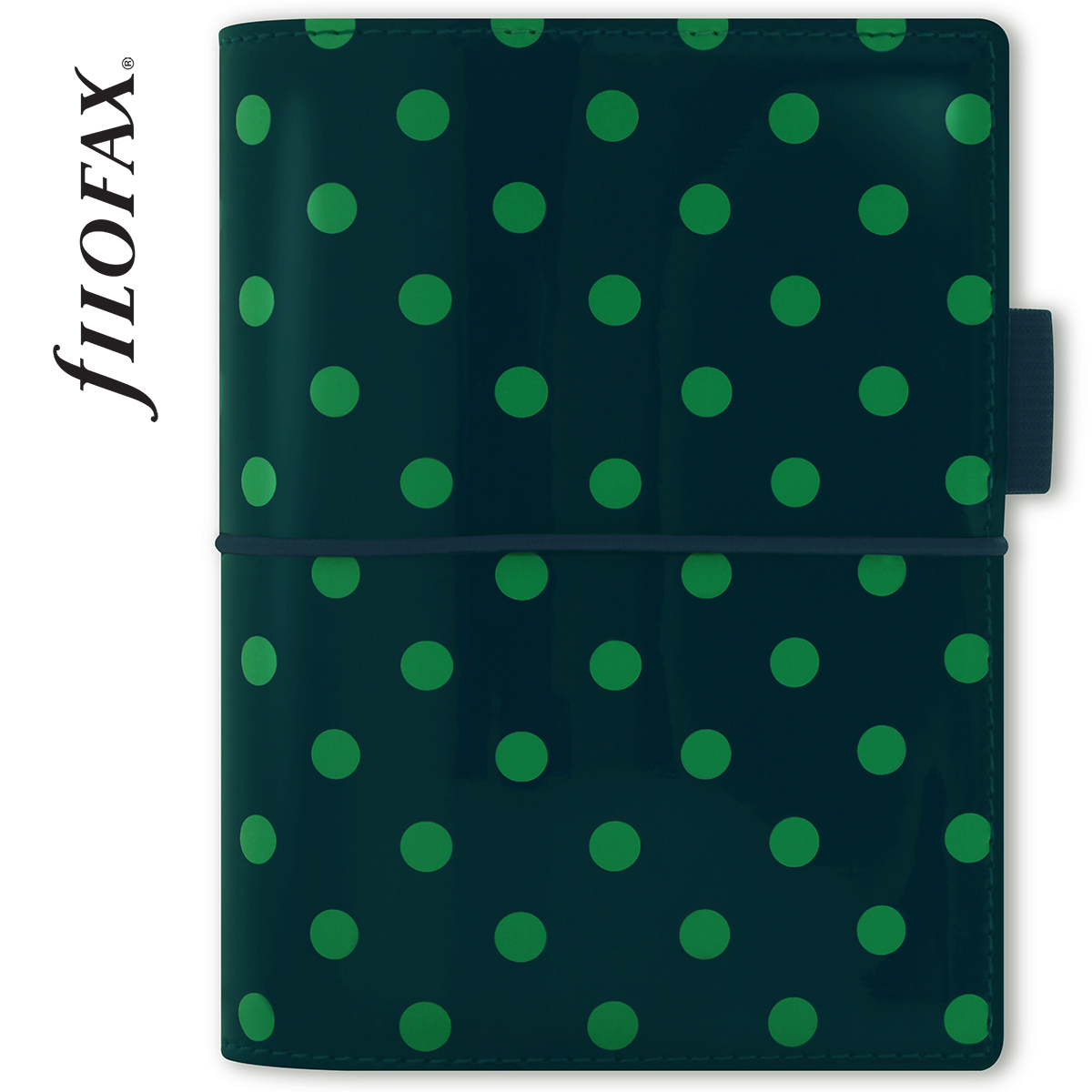 Filofax Domino Lakk Pocket Zöld pöttyös